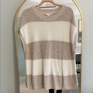 J. Jill Striped Beige and Cream Sweater